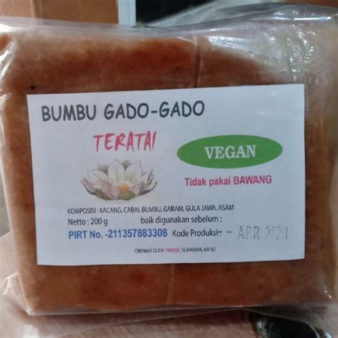 Jual vegetarian teratai sambal pecel / bumbu gado gado vegan - gado - Jakarta Barat - maju jaya ...