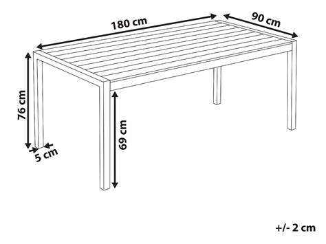 Table de jardin en aluminium et bois synthétique blanc 180 x 90 cm VERNIO