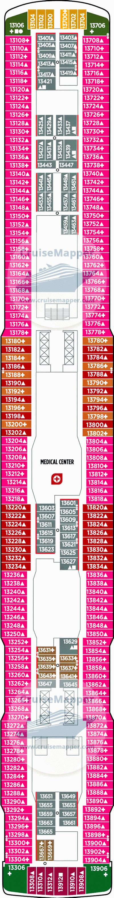 Norwegian Escape deck 13 plan | CruiseMapper