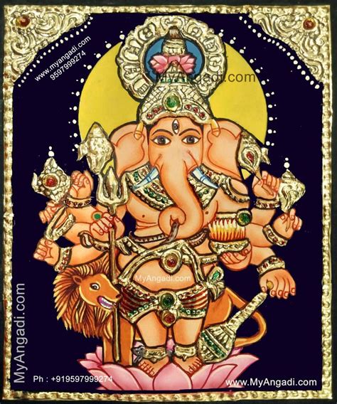 Kan Drishti Ganapathi Tanjore Painting | Tanjore painting, Painting ...