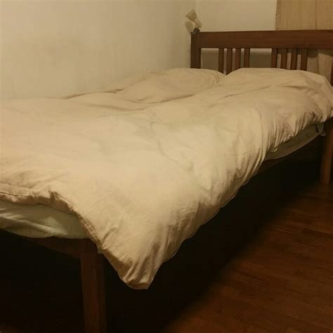 Teak wood bed frame, Furniture & Home Living, Furniture, Bed Frames ...