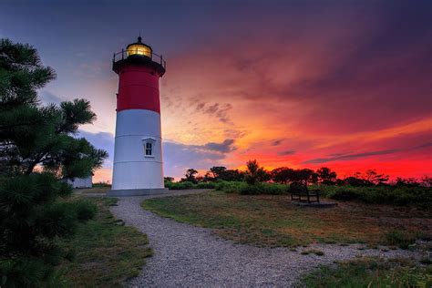 Sunrise Over Nauset Lighthouse On Cape Cod National Seashore Photograph ...