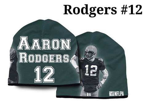 American Mills NFL Aaron Rodgers #12 Beanie Knit Cap Hat Green/Black ...