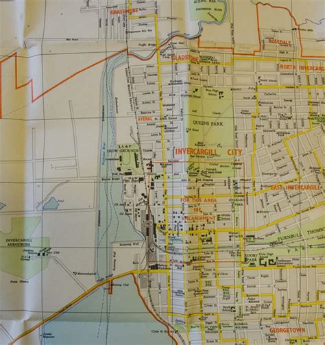 Map of Invercargill, Bluff and Environs, 1953; Lands & Survey Dept. NZ; 1953; 2010.461 - Owaka ...