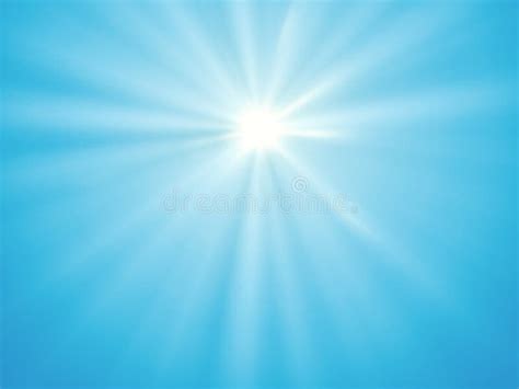 Blue Sky Sun Rays Background Stock Image - Image of background, center ...