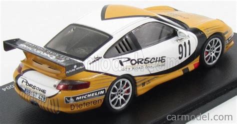 SPARK-MODEL S4479 Scale 1/43 | PORSCHE 996 GT3 N 911 GT3 ROAD CHALLENGE 2004 YELLOW WHITE