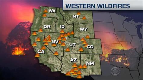 Wildfires blaze through the West as temperatures hit record-high - CBS News