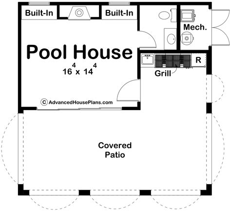 Pool House Plan | Pearland | Pool house plans, Pool house, Pool house layout