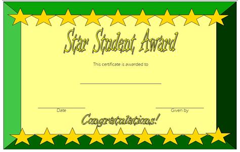 Star Student Certificate Template 6 | Paddle Templates