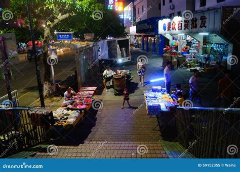 The night market stalls editorial image. Image of city - 59152355