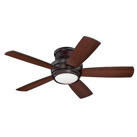 Craftmade Tempo 44-in Oiled Bronze LED Indoor Flush Mount Ceiling Fan with Light and Remote (5 ...