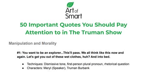 50 Important Quotes from The Truman Show | Art of Smart