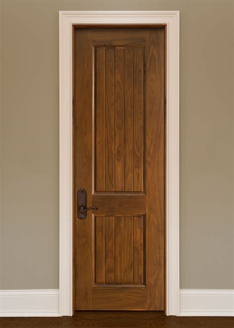 Interior Door Custom - Single - Solid Wood with Natural Walnut Finish ...