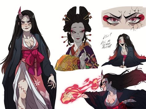 An interesting swap. Nezuko as the heartless Upper Moon, and Daki (Uma) as the adorable sleeping ...