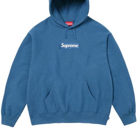 Supreme box logo hoodie Size medium Blue colour... - Depop