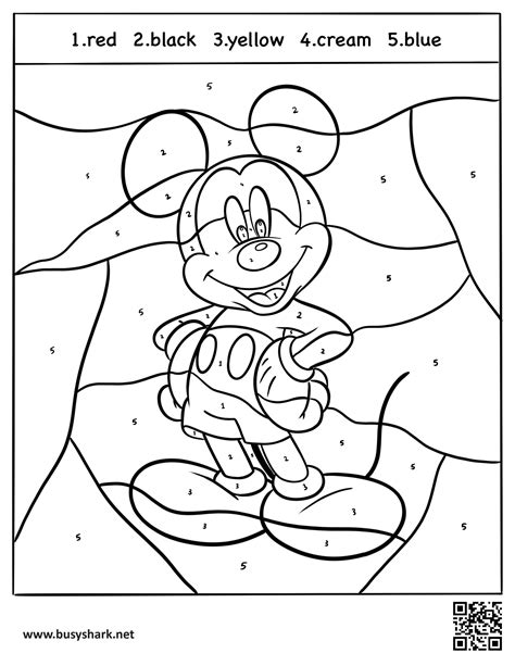 Mickey Mouse Color By Number Coloring Pages