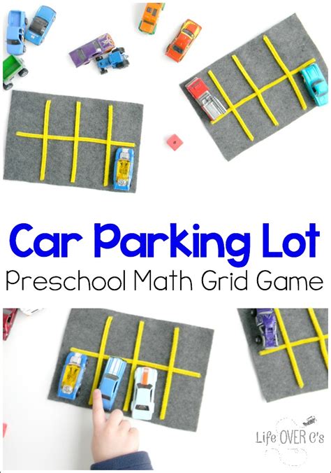 Car Parking Lot Preschool Math Grid Game - Life Over Cs