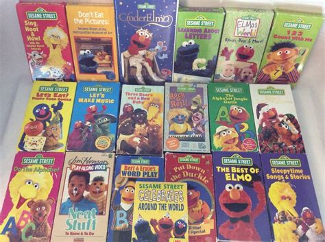 Sesame Street Lot of 19 VHS Video Tapes Big Bird Elmo Bert Ernie | eBay ...