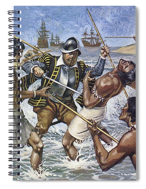 Death Of Ferdinand Magellan Colour Litho Spiral Notebook for Sale by ...