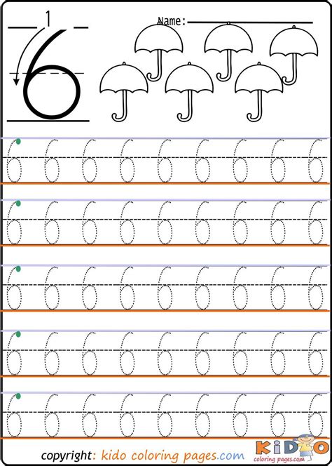 Number 6 Tracing Worksheets For Preschool – AlphabetWorksheetsFree.com