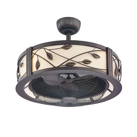 Flush Mount Caged Ceiling Fan With Light | Ceiling fan with light, Bronze ceiling fan, Ceiling fan