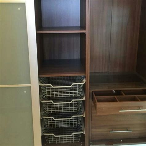 Ikea Wardrobe With 2 Sliding Tempered Glass, Furniture & Home Living ...