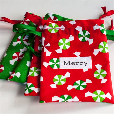 .: October 9 - Small Christmas Fabric Gift Bags