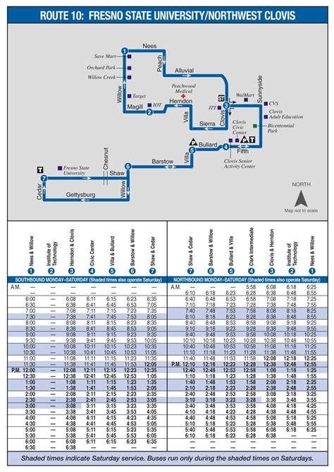 Route 10 Bus Schedule - Schedule Printable