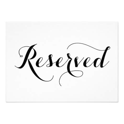 Modern Calligraphy | Reserved Wedding Sign Card | Zazzle | Reserved ...