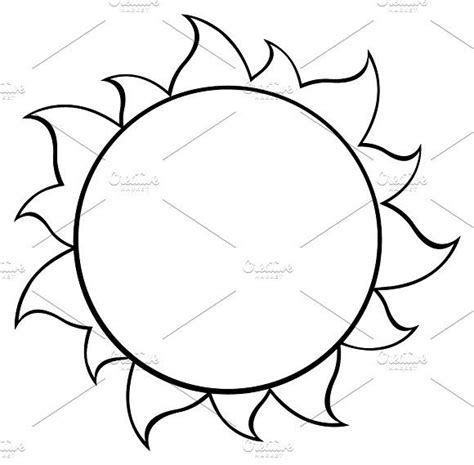 Black And White Simple Sun | Sun drawing, Star coloring pages, Easy drawings