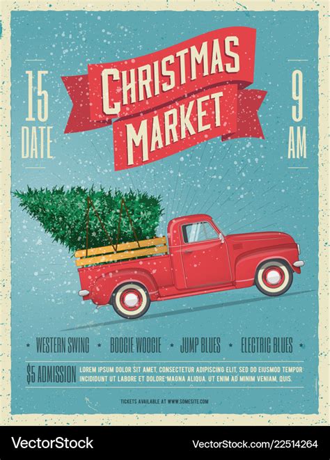 Vintage styled christmas market poster Royalty Free Vector