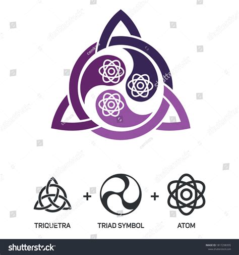 Logo Concept Triquetra Triad Atom Shapes Stock Vector (Royalty Free ...