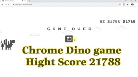 Crazy Chrome dinosaur game, high score 21788 - YouTube