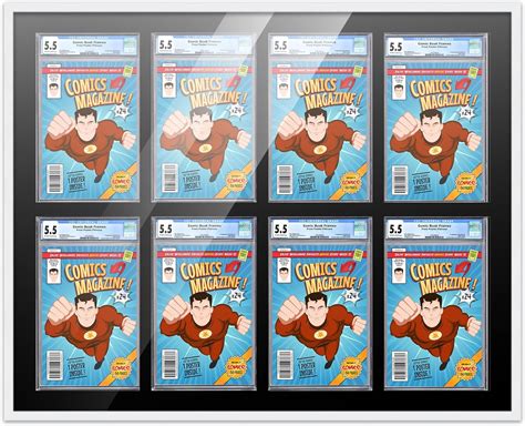 Comic Book Frame Wall Display With Mat For 8 CGC, CBCS OR PGX Graded ...