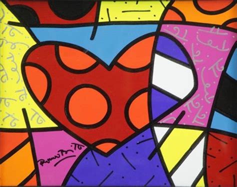 RED HEART by Romero Britto | Romero britto, Tapestry weaving, Painting