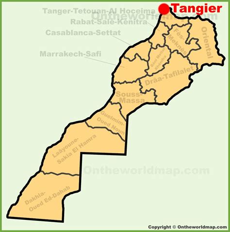 Tangier location on the Morocco map - Ontheworldmap.com