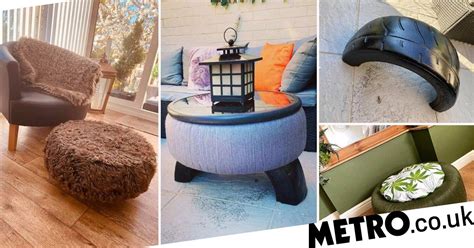 Woman turns old tyres into new furniture with a few simple hacks ...