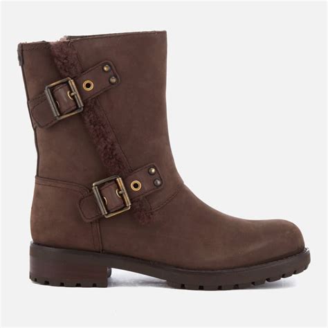 UGG Women's Niels Leather Biker Boots - Stout - Free UK Delivery over £50