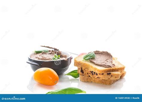 Sandwiches with Homemade Chicken Liver Pate Closeup Stock Photo - Image of duck, eating: 160014938