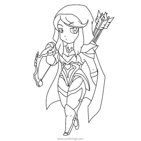 Dota 2 Heroes Coloring Pages Windranger - XColorings.com