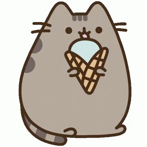 Pusheen Ice Cream GIF - Pusheen IceCream Eating - Discover & Share GIFs