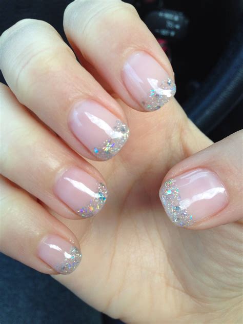 Sparkle French tip nails for wedding ! Elegant and beautiful ! Simple gel manicure. | Wedding ...