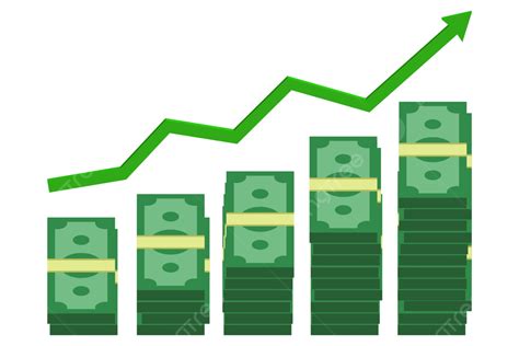 Economy Grow Chart With 3d Money And Green Up Arrow, Economy Grow, Economy Grow Char, Profit ...