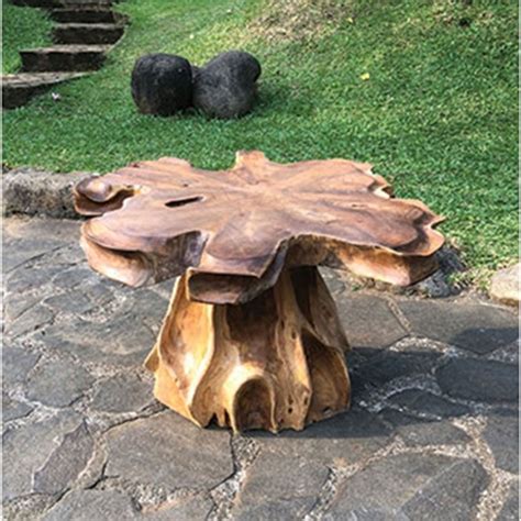 Teak Wood Lombok 1 Leg Coffee Table | Wood Lombok 1 Leg Coffee Table