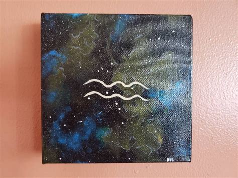 Painting Astrology I: Aquarius on 6x6in Stretched | Etsy