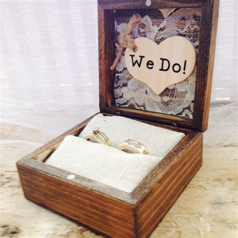 Rustic Ring Bearer Box | Ring bearer box rustic, My perfect wedding, Ring bearer box