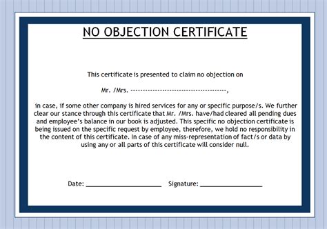 13+ No Objection (NOC) Certificate Formats [WORD, PDF, PPTX] - Word Excel Formats