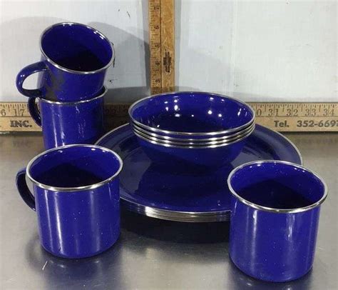 Blue Enamel Ware Dishes and Matches - Sherwood Auctions