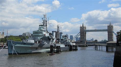 View of HMS Belfast and Tower Bridge; London, England | Tower bridge, Tower, England