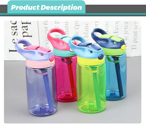 Plastic Kids Water Bottle Straw Drinking Children School Bpa Free Kids Drink School Cute Water ...